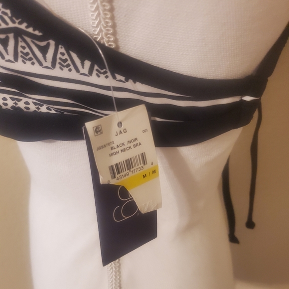 Jag Black Noir High Neck Bra/ Bikini Halter Top Criss-Cross Strap Back S… - Picture 3 of 10